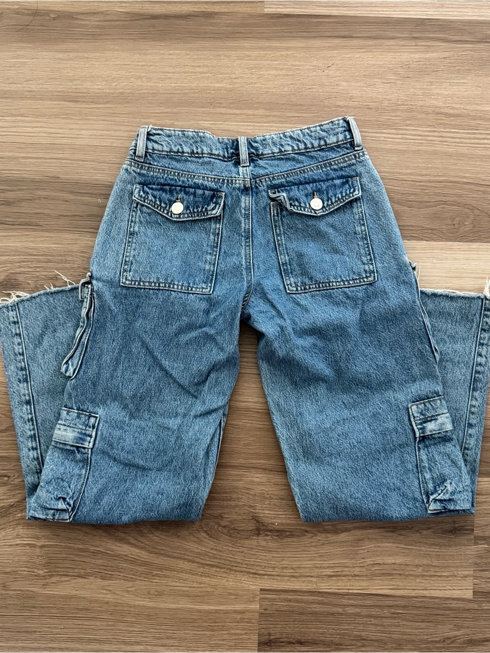 Garage Blue Denim Cargo Jeans - Picture 2 of 4